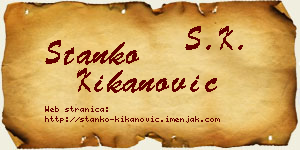 Stanko Kikanović vizit kartica